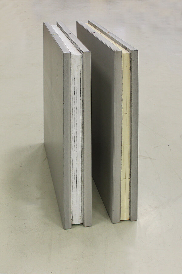 Baumaterial Baumaterial: Die Wände im Cube bestehen aus einer schlanken Sandwichkonstruktion aus Carbonbeton (Bild: C³ – Carbon Concrete Composite)